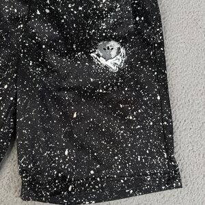 Adidas Basketball Shorts Mens M Black White Splattered Athletic Trefoil 31 x 9"